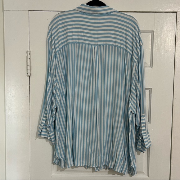 Torrid blue stripe button down - Picture 3 of 3